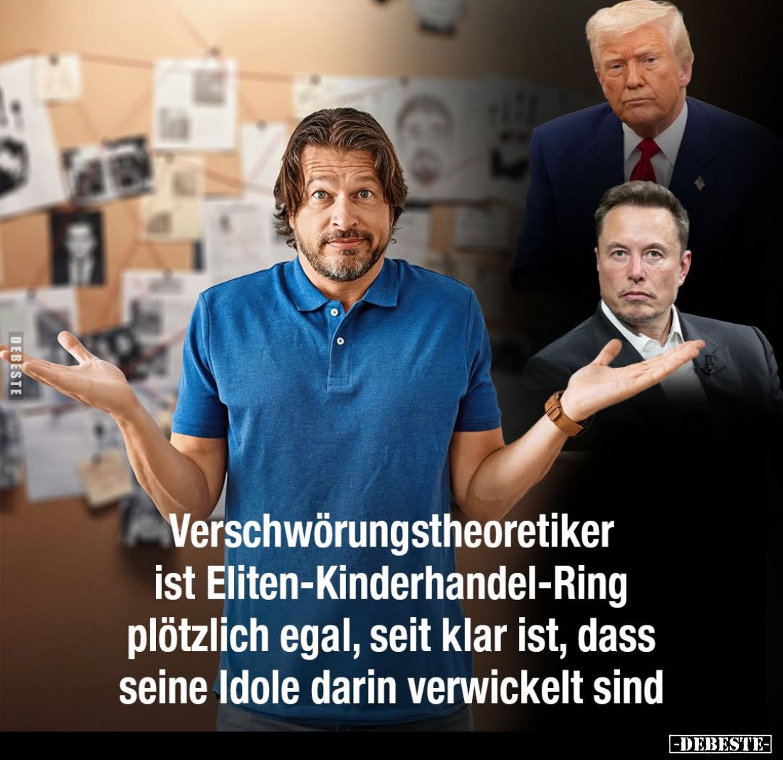 Verschwörungstheoretiker ist Eliten-Kinderhandel-Ring plötzlich egal, seit klar ist, dass seine Idole darin verwickelt sind.