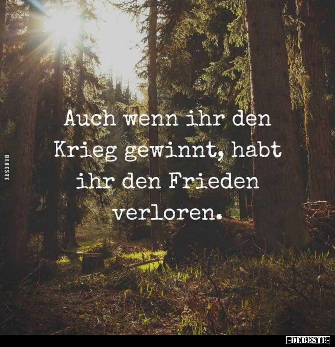 Auch wenn ihr den Krieg gewinnt, habt ihr den Frieden verloren.