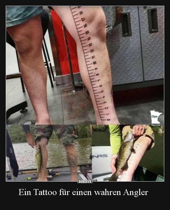 Ein Tattoo für einen wahren Angler.. - Lustige Bilder | DEBESTE.de