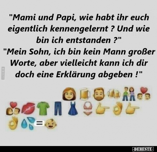 "Mami und Papi, wie habt ihr euch eigentlich kennengelernt?.." - Lustige Bilder | DEBESTE.de