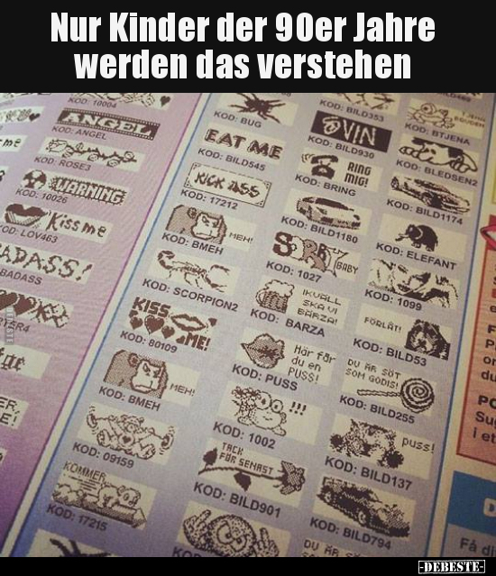 Nur Kinder der 90er Jahre werden das verstehen..