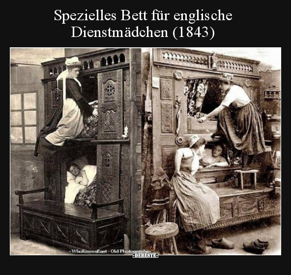 Spezielles Bett für englische Dienstmädchen (1843).. - Lustige Bilder | DEBESTE.de