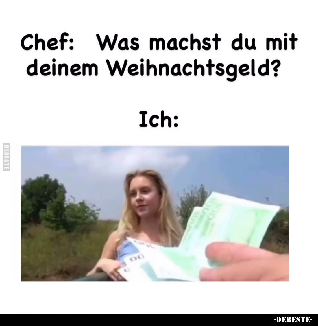Chef: "Was machst du mit deinem Weihnachtsgeld?"