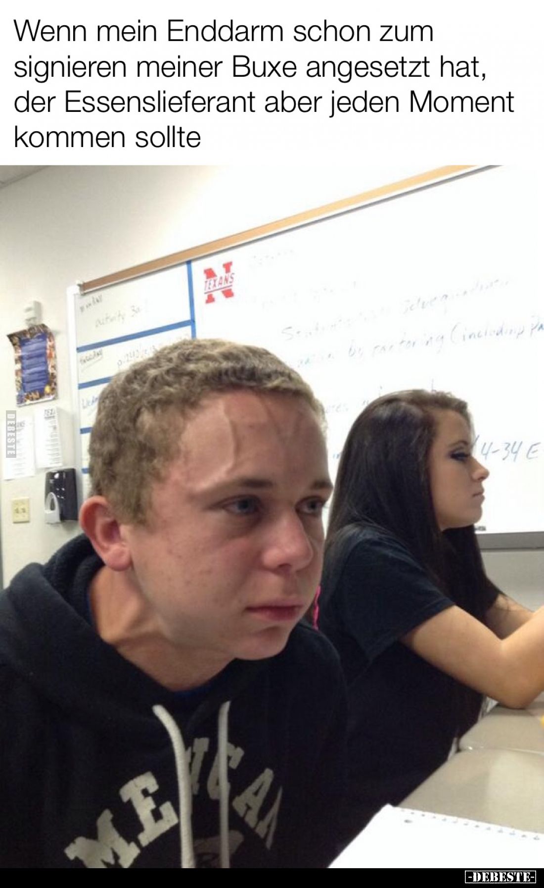 Wenn mein Enddarm schon zum signieren meiner Buxe angesetzt hat, der Essenslieferant aber jeden Moment kommen sollte