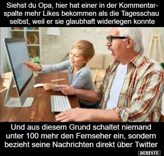Siehst du Opa, hier hat einer in der Kommentarspalte mehr.. - Lustige Bilder | DEBESTE.de