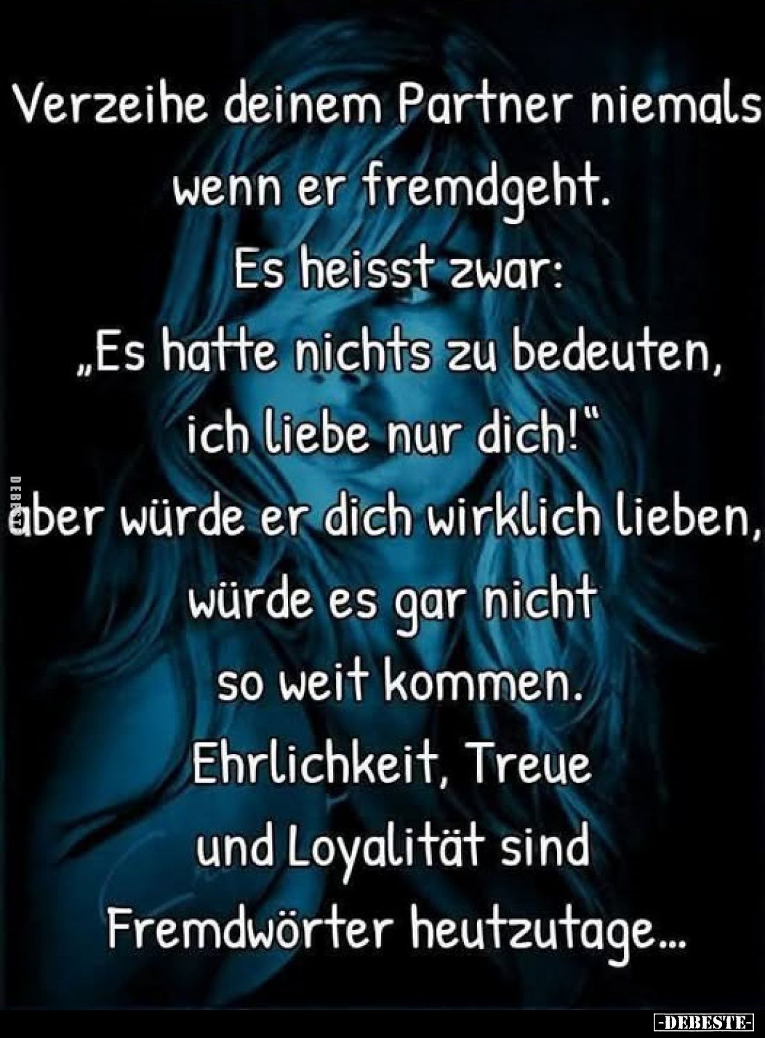 Verzeihe deinem Partner niemals wenn er fremdgeht. Brokers heisst zwar:
„Es hatte nichts zu bedeuten, ich liebe nur dich!&qu...