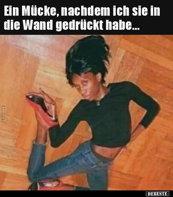 Ein Mücke, nachdem ich sie in die Wand gedrückt habe...