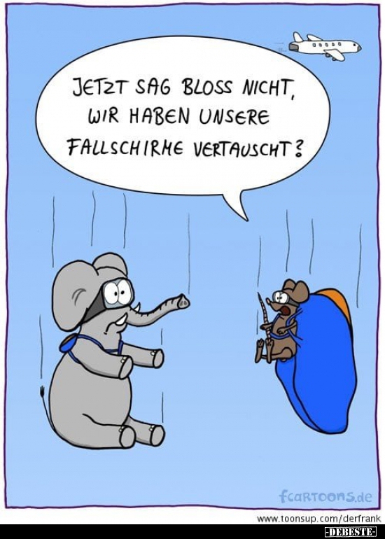 Jetzt sag bloss nicht, wir haben unsere Fallschirme.. - Lustige Bilder | DEBESTE.de