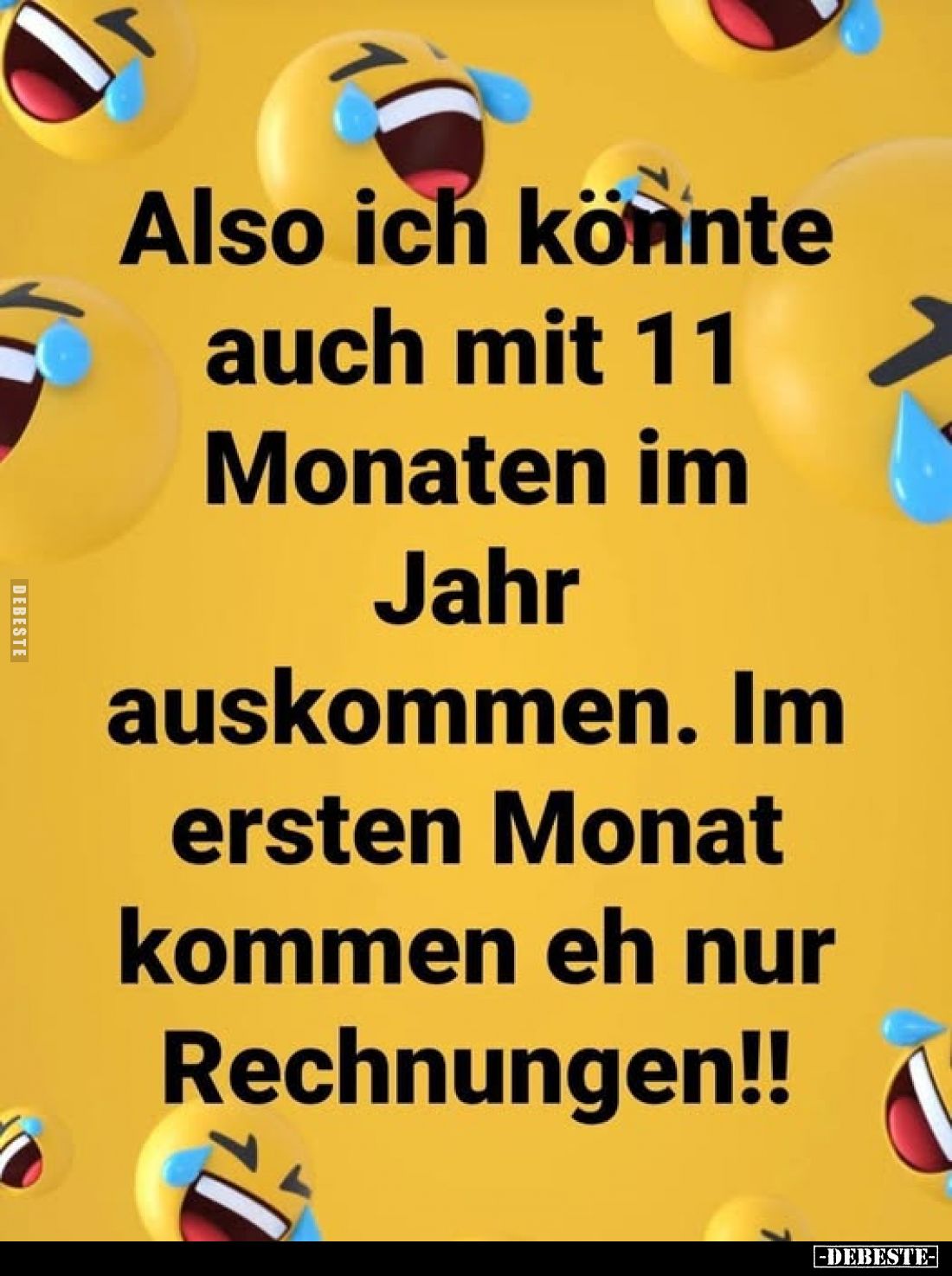 Also ich könnte auch mit 11 Monaten im Jahr auskommen. Im ersten Monat kommen eh nur Rechnungen!!