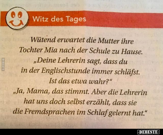 Wütend erwartet die Mutter ihre Tochter Mia nach der Schule.. - Lustige Bilder | DEBESTE.de