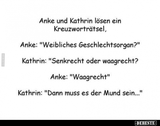 Anke und Kathrin lösen ein Kreuzworträtsel.. - Lustige Bilder | DEBESTE.de