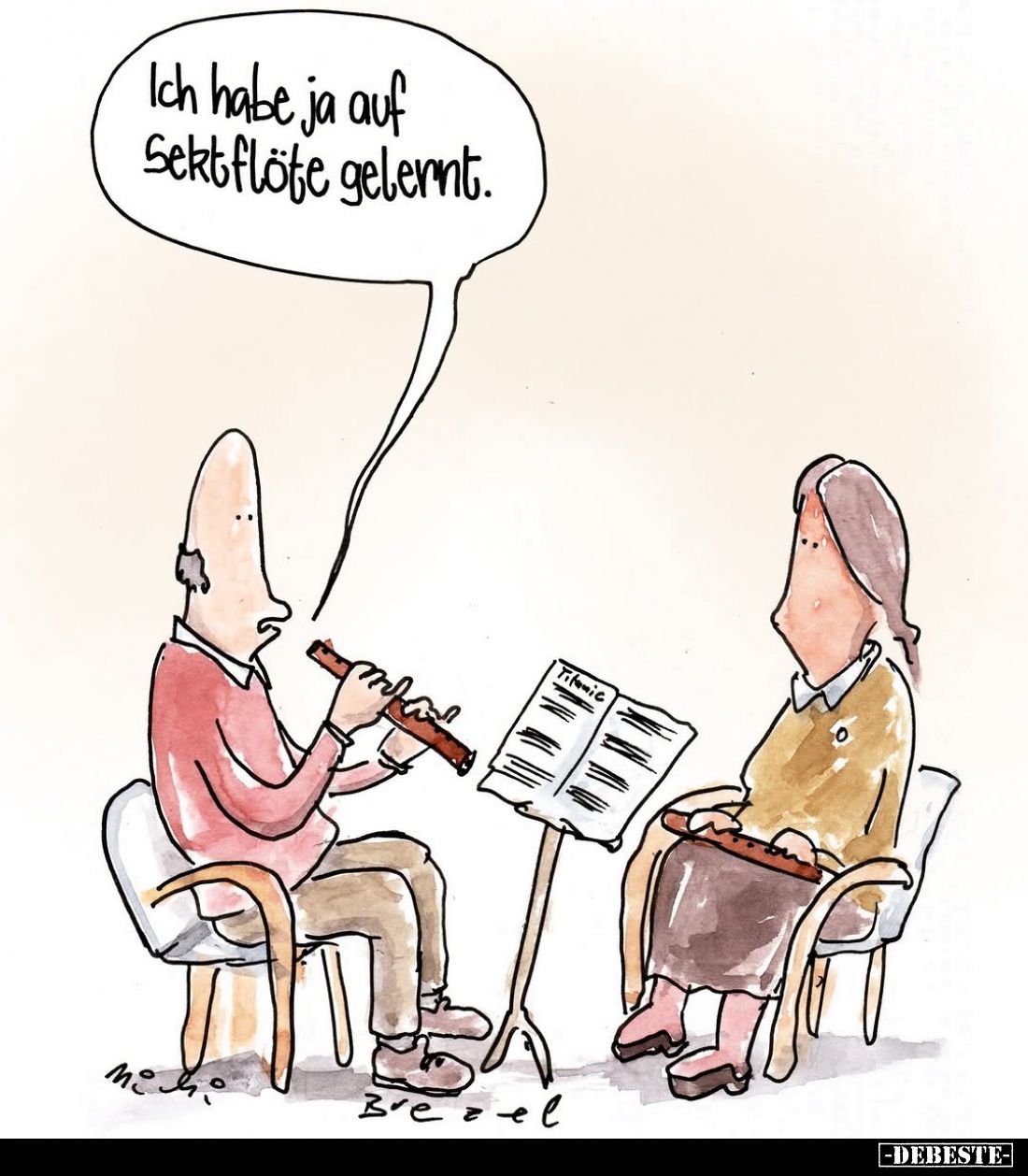 Ich habe ja auf Sektflöte gelernt.