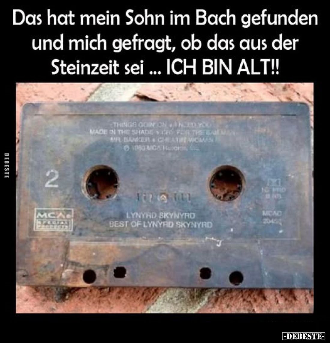 Das hat mein Sohn im Bach gefunden und mich gefragt, ob das aus der Steinzeit sei ... ICH BIN ALT!!