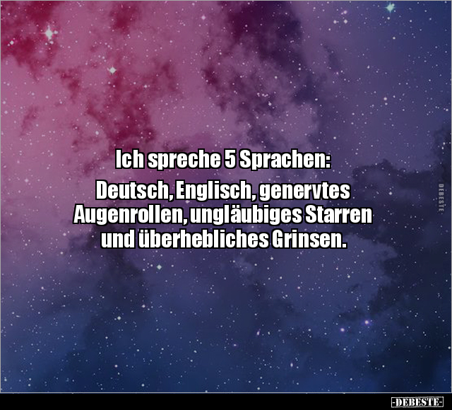 Ich spreche 5 Sprachen: Deutsch, Englisch, genervtes.. - Lustige Bilder | DEBESTE.de