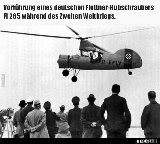 Vorführung eines deutschen Flettner-Hubschraubers FI 265.. - Lustige Bilder | DEBESTE.de