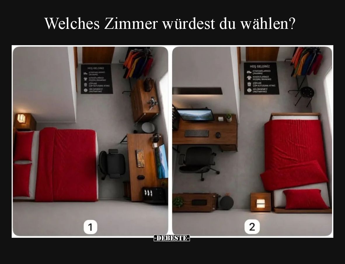 Welches Zimmer würdest du wählen?