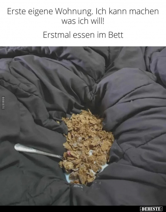 Wohnung, Machen, Essen, Bett, Im Bett