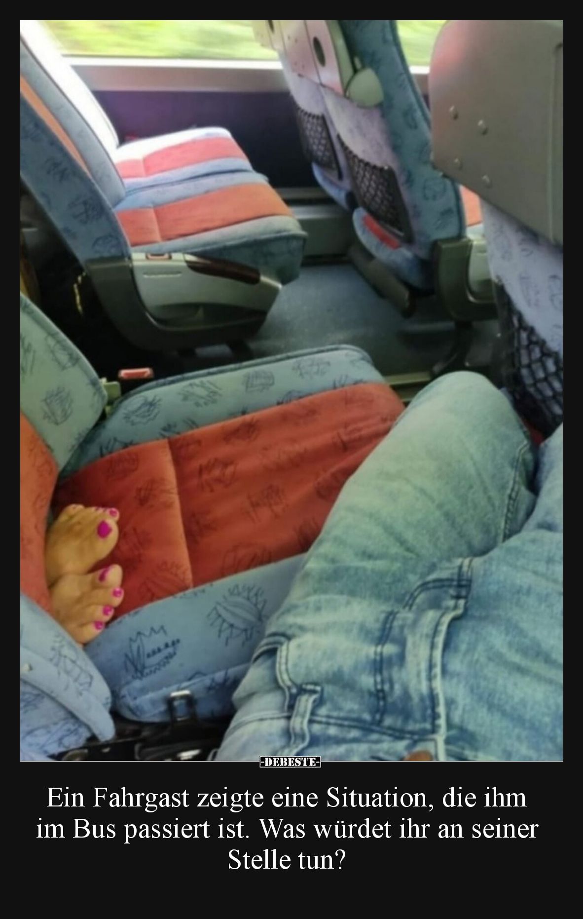 Ein Fahrgast zeigte eine Situation, die ihm im Bus passiert ist. Was würdet ihr an seiner Stelle tun?