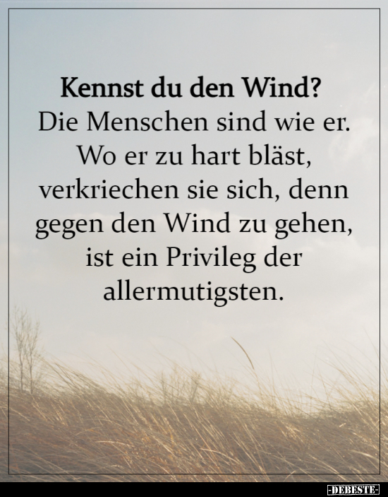 Kennst du den Wind? Die Menschen sind wie er... - Lustige Bilder | DEBESTE.de