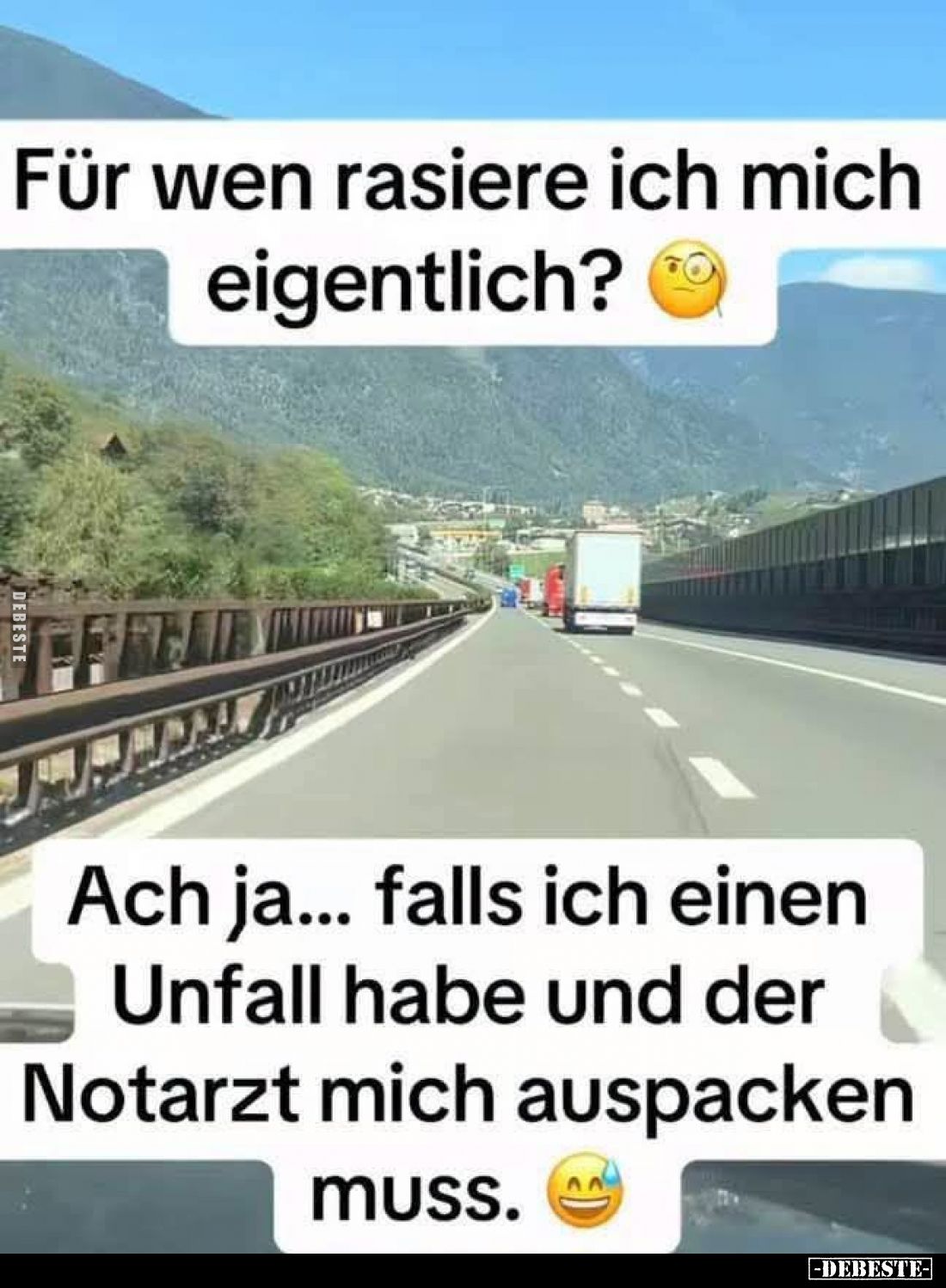 Für wen rasiere ich mich eigentlich?

Ach ja... falls ich einen Unfall habe und der Notarzt mich auspacken muss.