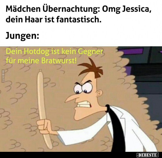Mädchen Übernachtung: Omg Jessica, dein Haar ist.. - Lustige Bilder | DEBESTE.de