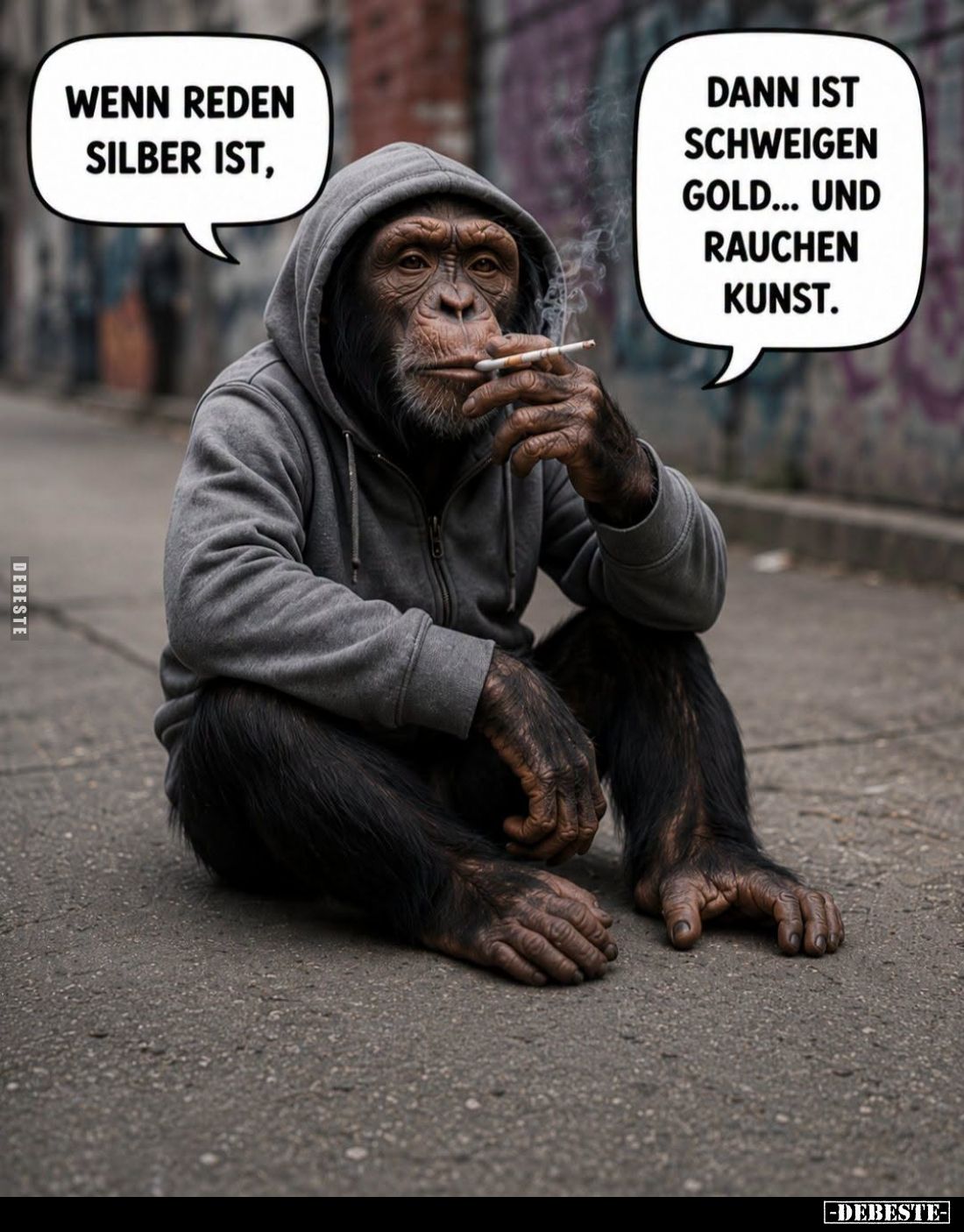 Wenn reden Silber ist. -
Dann ist schweigen Gold... und rauchen Kunst.