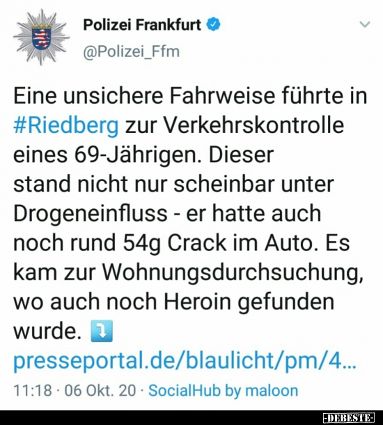 Eine unsichere Fahrweise führte in Riedberg zur.. - Lustige Bilder | DEBESTE.de