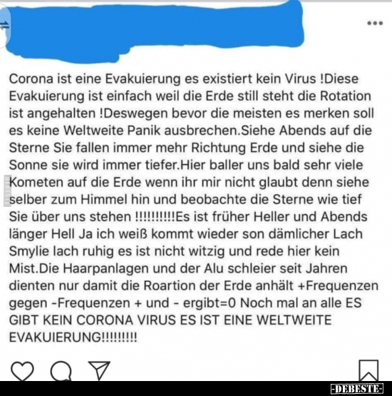Corona ist eine Evakuierung es existiert kein Virus !.. - Lustige Bilder | DEBESTE.de