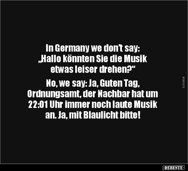 Musik, Hallo, Guten Tag, Ordnungsamt