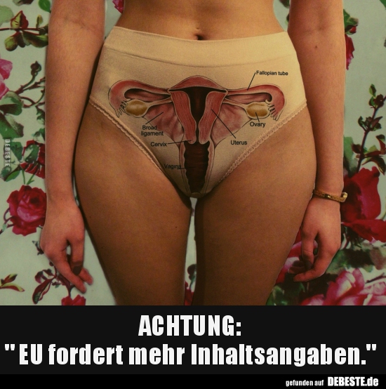 ACHTUNG: "EU fordert mehr Inhaltsangaben."..