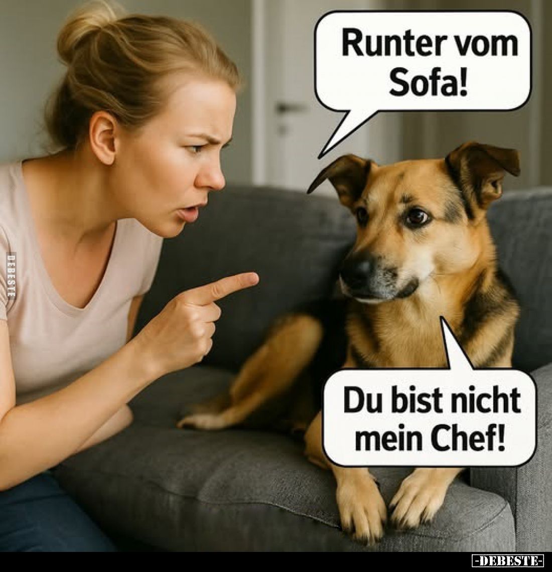 Runter vom Sofa!
Du bist nicht mein Chef!