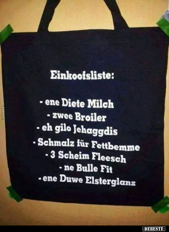 Einkoofsliste: - ene Diete Milch.. - Lustige Bilder | DEBESTE.de