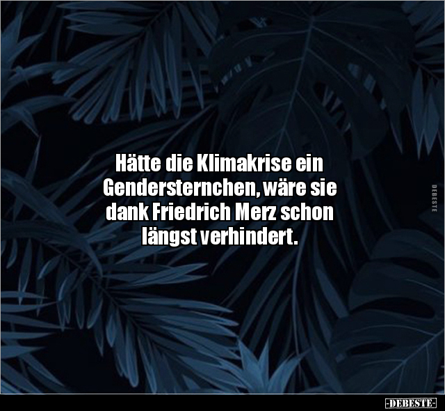 Hätte die Klimakrise ein Gendersternchen, wäre sie dank.. - Lustige Bilder | DEBESTE.de