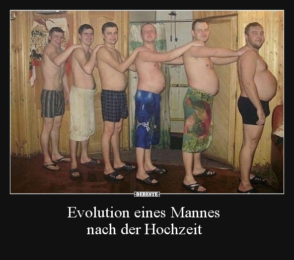 Evolution eines Mannes nach der Hochzeit.. - Lustige Bilder | DEBESTE.de