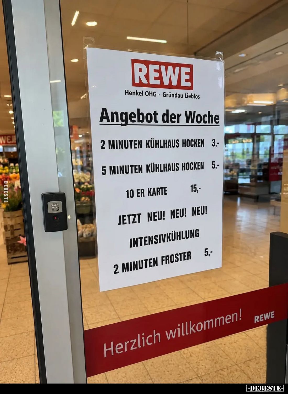 Angebot der Woche:

- 2 Minuten Mühlhaus hocken 3€

- 5 Minuten Mühlhaus hocken 5€

- 10 er Karte 15€.