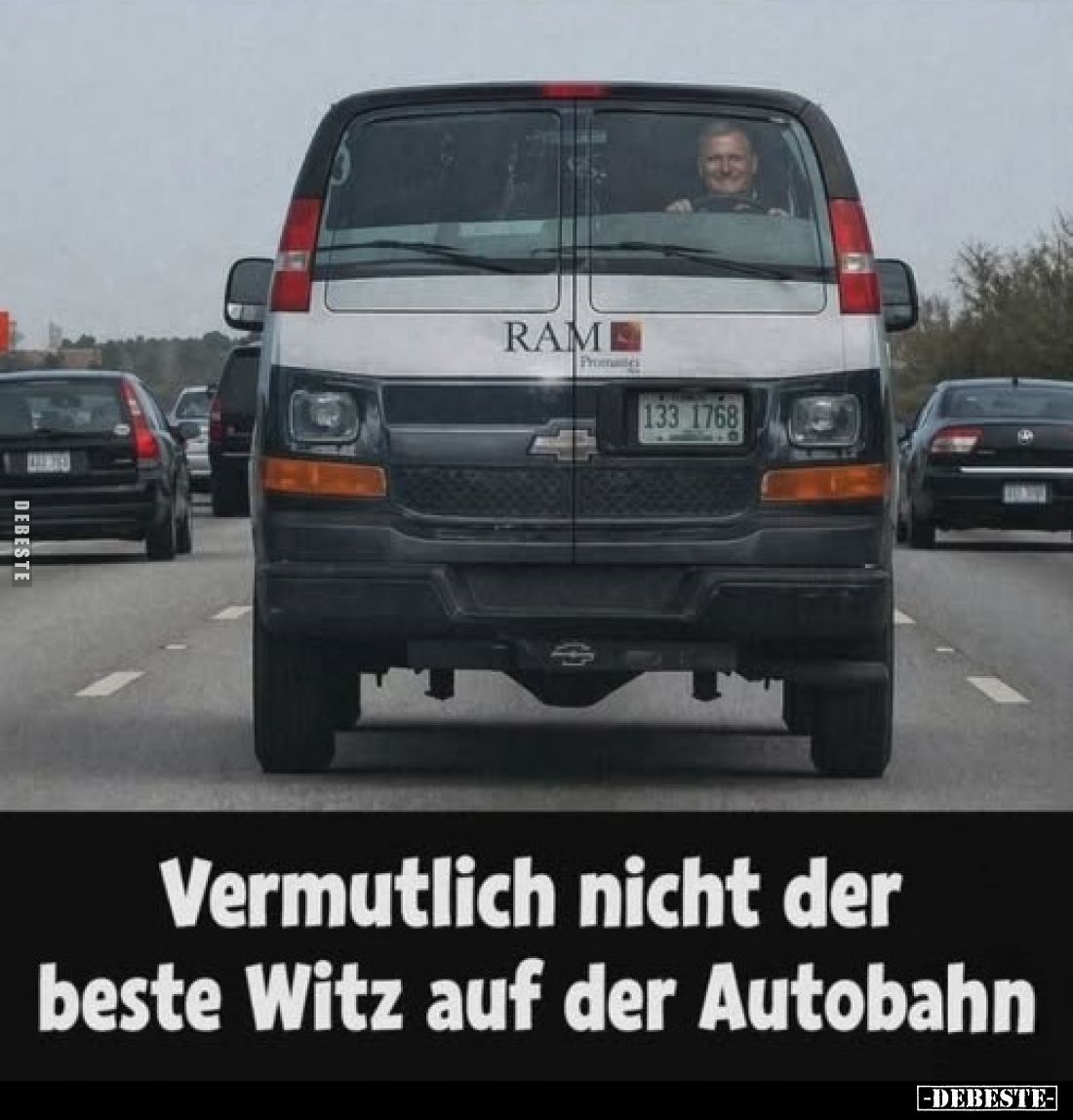 Vermutlich nicht der beste Witz auf der Autobahn