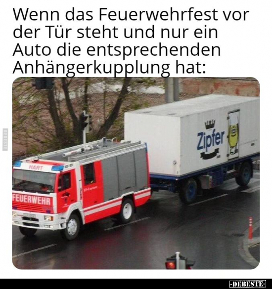 Wenn das Feuerwehrfest vor der Tür steht und nur ein Auto.. - Lustige Bilder | DEBESTE.de