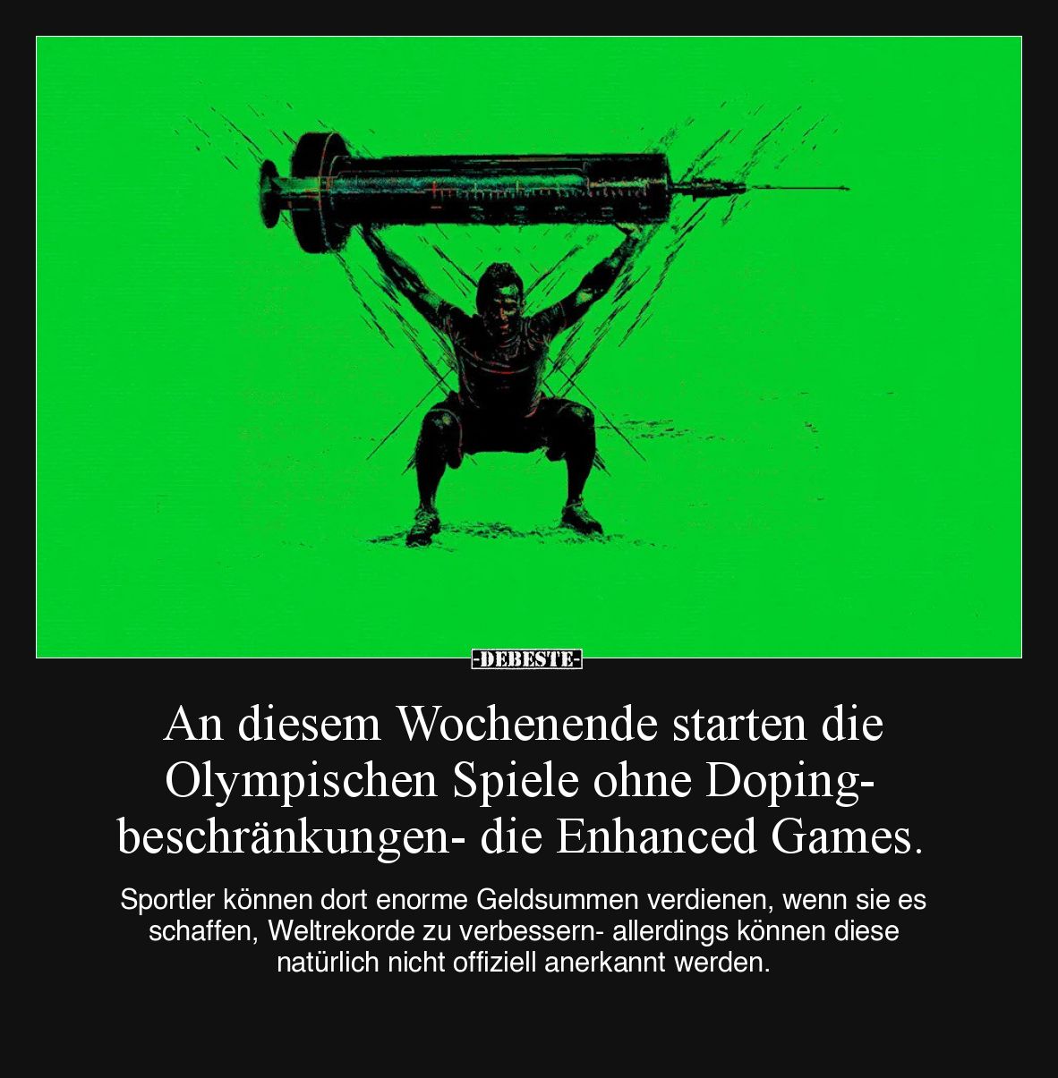An diesem Wochenende starten die Olympischen Spiele ohne Dopingbeschränkungen- die Enhanced Games.

Sportler können dort en...