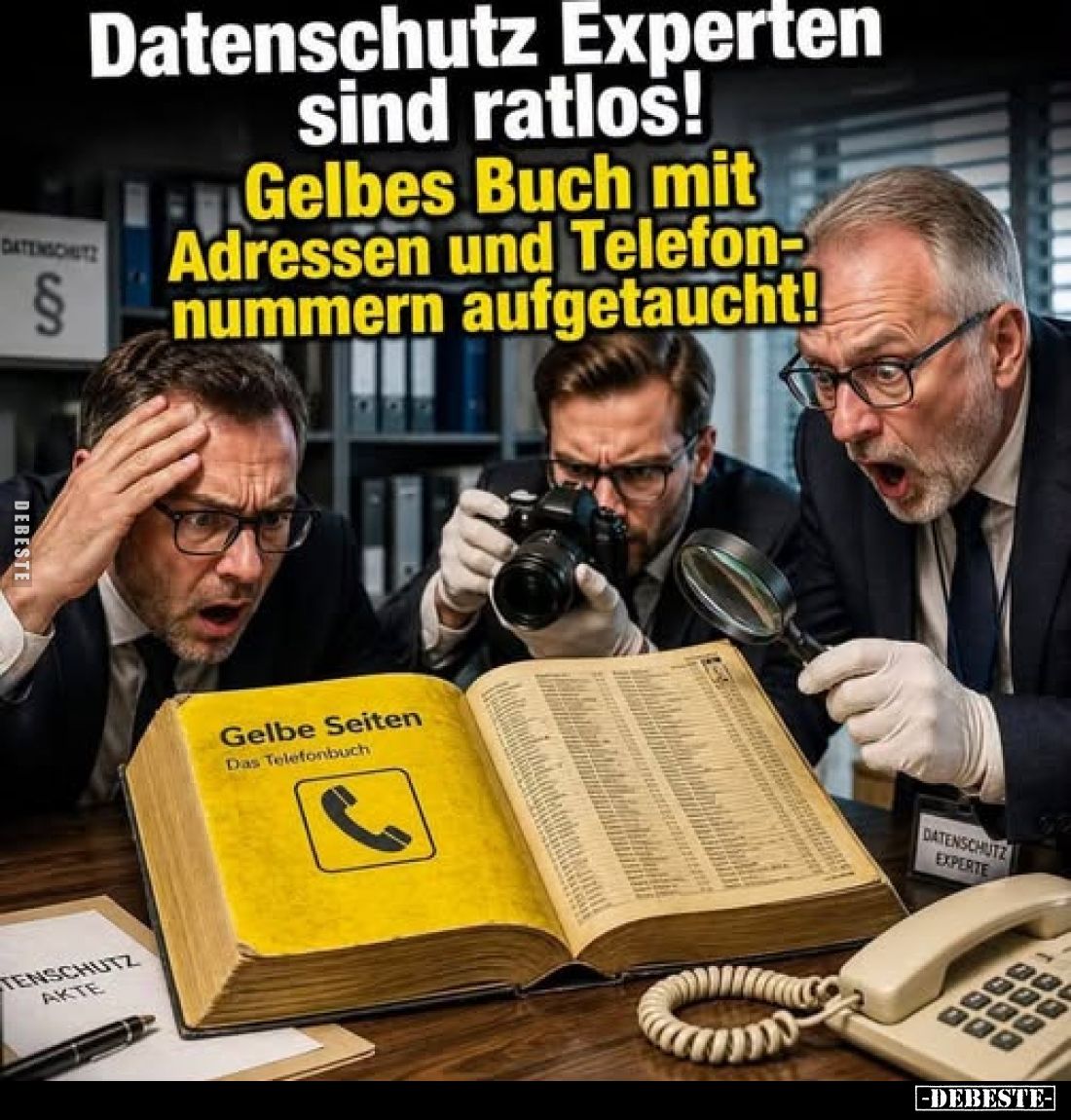 Datenschutz Experten sind ratlos!
Gelbes Buch mit Adressen und Telefonnummern aufgetaucht!