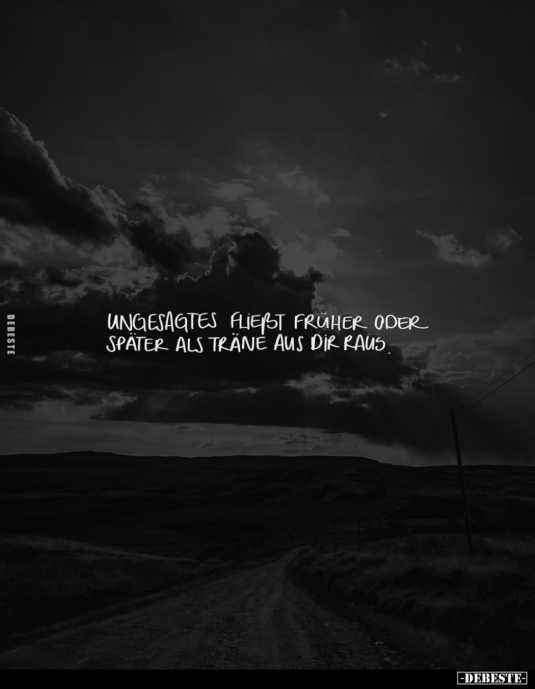 Ungesagtes fliest früher oder später als Träne aus dir raus.