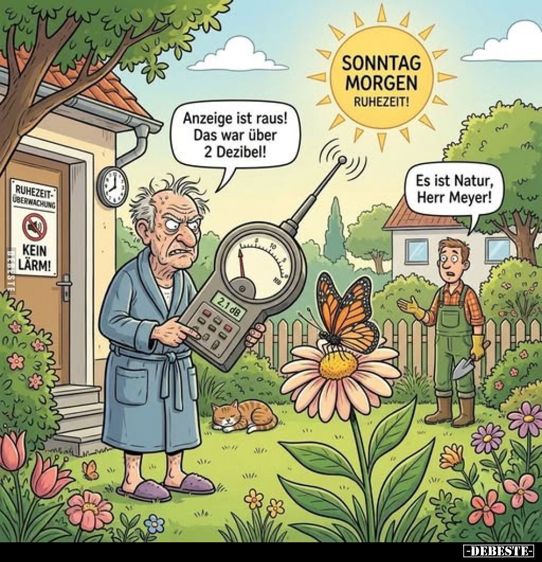 Anzeige ist raus! Das war über 2 Dezibel!
Es ist Natur, Herr Meyer!