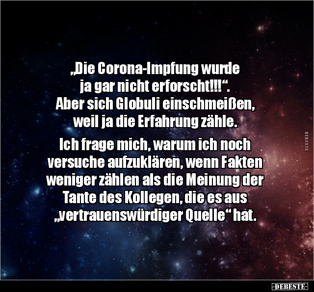 "Die Corona-Impfung wurde ja gar nicht erforscht!!!"... - Lustige Bilder | DEBESTE.de