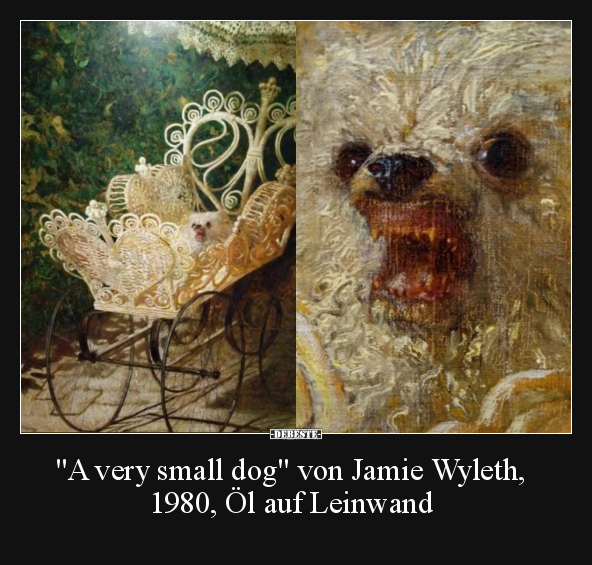 "A very small dog" von Jamie Wyleth, 1980, Öl auf.. - Lustige Bilder | DEBESTE.de