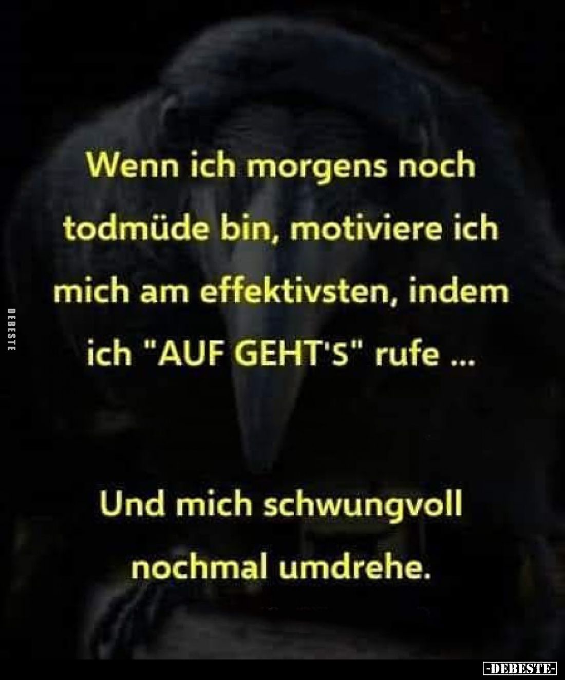 Wenn ich morgens noch todmüde bin, motiviere ich mich am.. - Lustige Bilder | DEBESTE.de