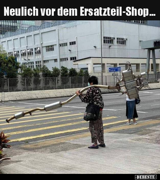 Neulich vor dem Ersatzteil-Shop...