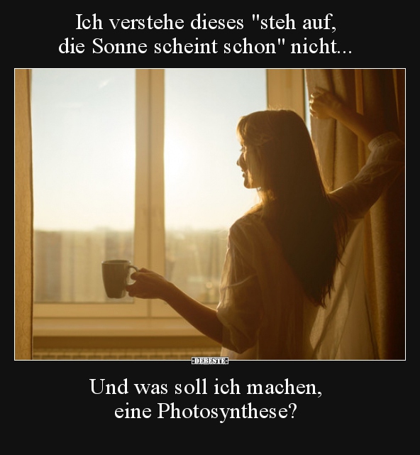 Ich verstehe dieses "steh auf, die Sonne scheint schon".. - Lustige Bilder | DEBESTE.de