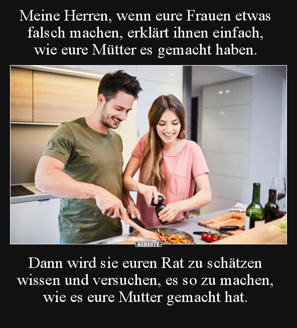Meine Herren, wenn eure Frauen etwas falsch machen, erklärt.. - Lustige Bilder | DEBESTE.de