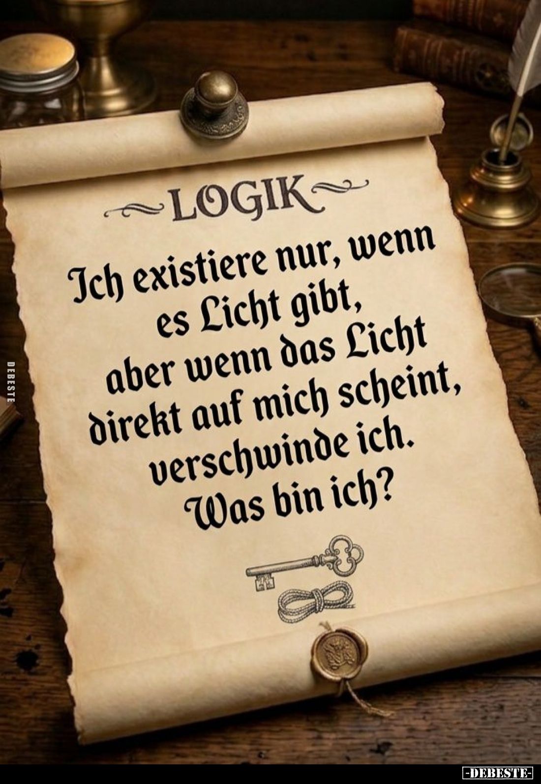 Ich existiere nur, wenn es Licht gibt, aber wenn das Licht direkt auf mich scheint, verschwinde ich.
Was bin ich?