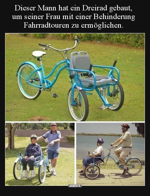Dieser Mann hat ein Dreirad gebaut, um seiner Frau mit.. - Lustige Bilder | DEBESTE.de