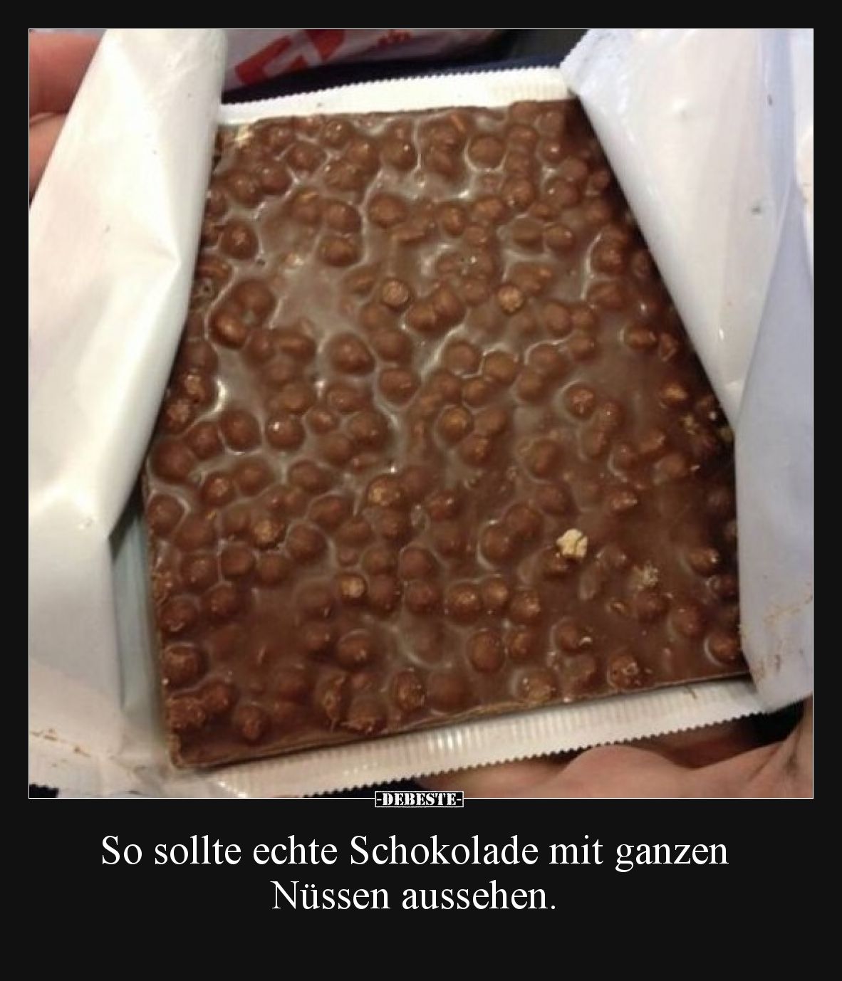 So sollte echte Schokolade mit ganzen Nüssen aussehen. - DEBESTE.de